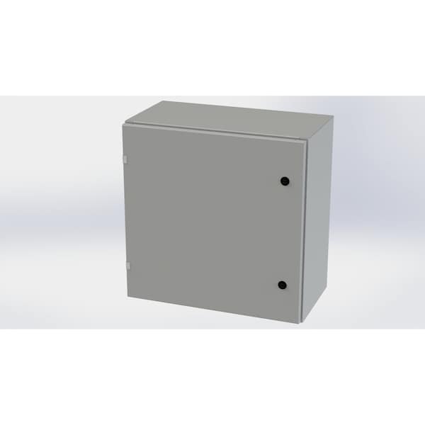 1/4 Turn Latch Electrical Enclosures, 24 in H, 12 in D, 24 in W, NEMA 3R, 4, 12, 13, Carbon Steel